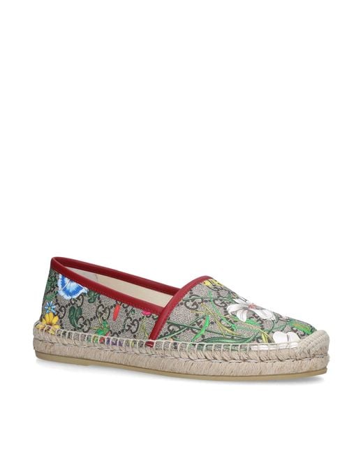 Gucci Gg Supreme Floral Espadrilles in Natural | Lyst