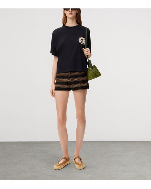 Loewe Black X Paula' Ibiza Stretch-Cotton Anagram T-Shirt