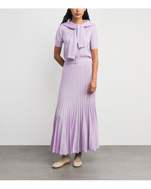 arch4 Purple Cashmere Stanley Cropped Cardigan