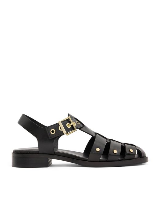 AllSaints Black Leather Nelly Sandals