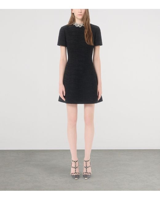 Valentino Black Embellished Mini Dress