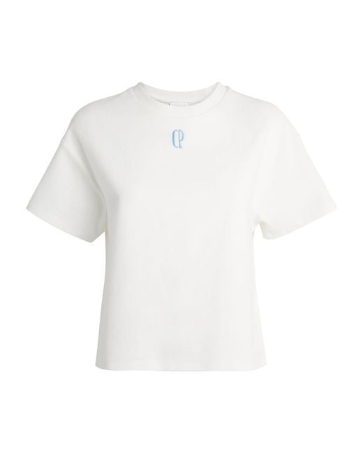 Claudie Pierlot White Cotton Piqué Embroidered T-Shirt