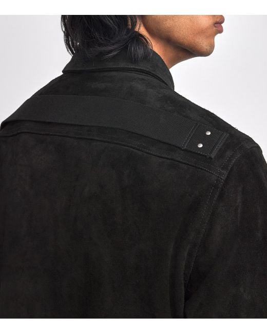 Rick Owens Black Suede Overshirt for men