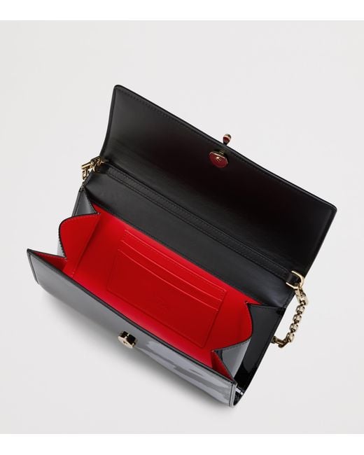 Christian Louboutin Black Bettina Soft Patent Wallet-On-Chain