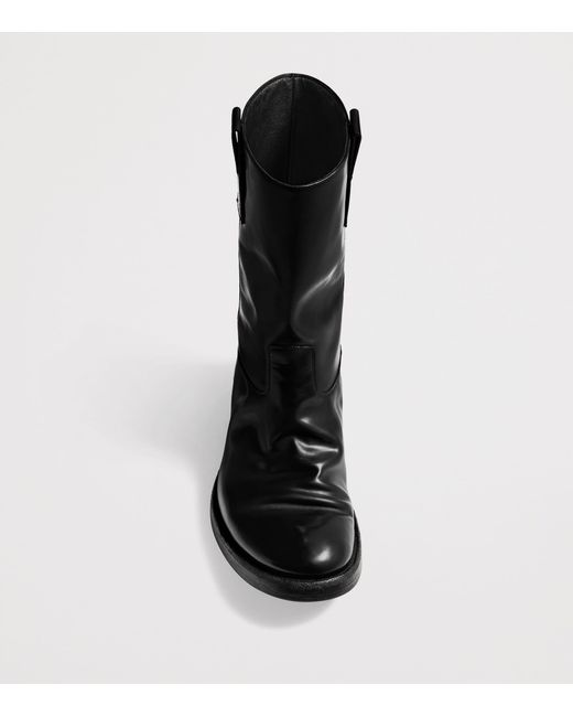 Bottega Veneta Black Leather Slip-On Boots for men