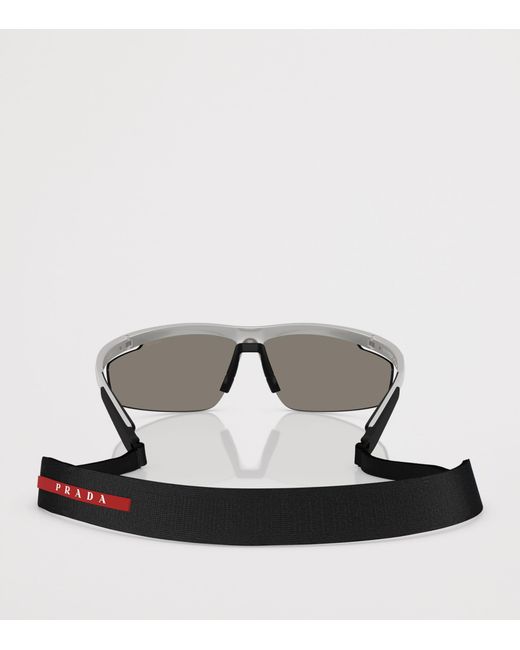 Prada Linea Rossa Gray Ps A02S Pillow Sunglasses for men