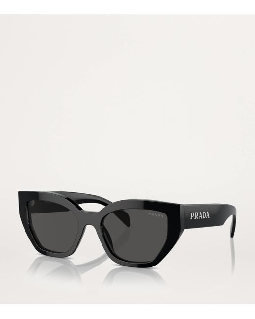 Prada Black Acetate Geometric Sunglasses