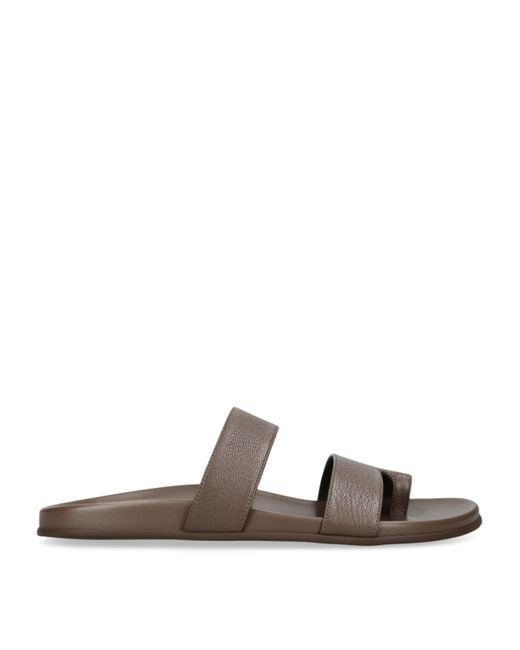 The Row Brown Hugh Leather Sandals