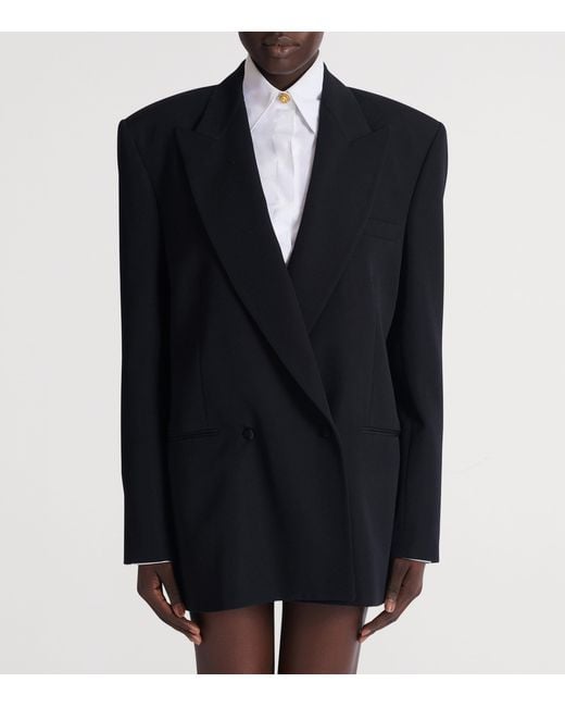 Balmain Blue Oversized Grain De Poudre Jacket