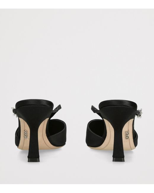 Rodo Black Satin Kayla Heeled Mules 75