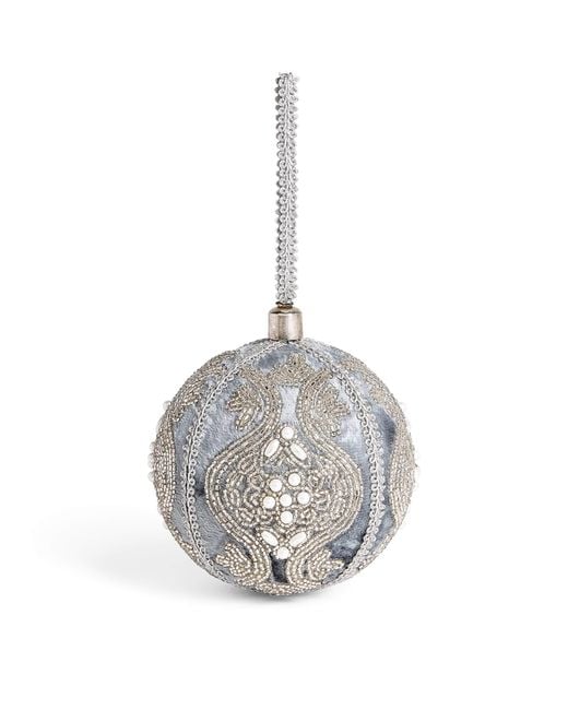 Harrods Metallic Velvet Beaded Bauble