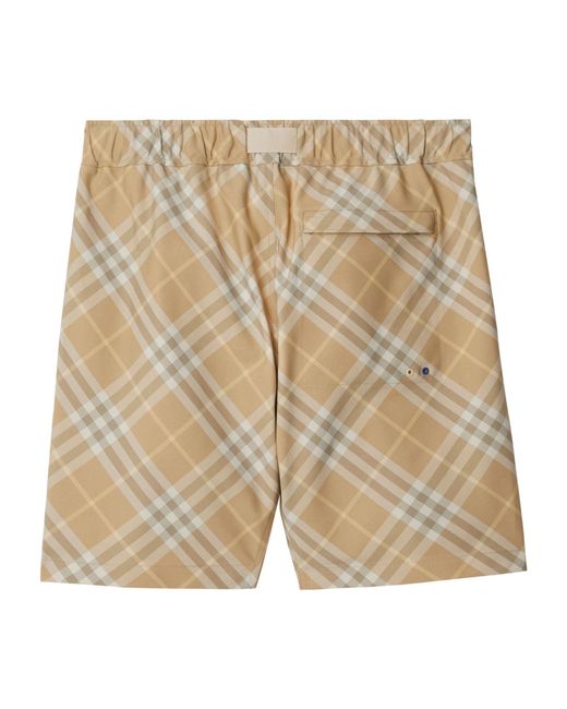 Burberry Natural Cotton Check Shorts for men