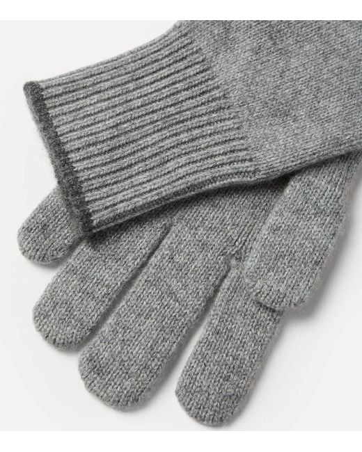 Brunello Cucinelli Gray Cashmere Gloves for men