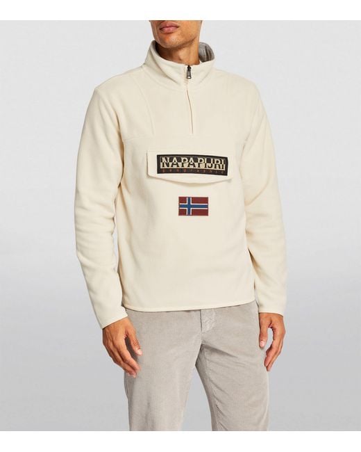 Napapijri Quarter-zip Fleece in White for Men | Lyst