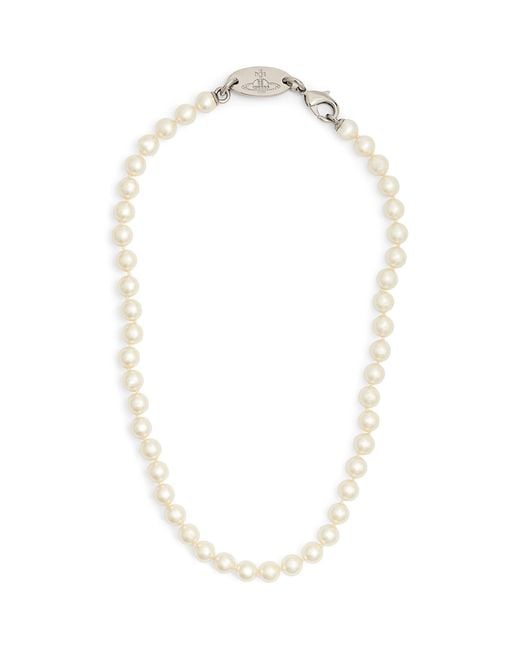 Vivienne Westwood White Faux Pearl Necklace for men