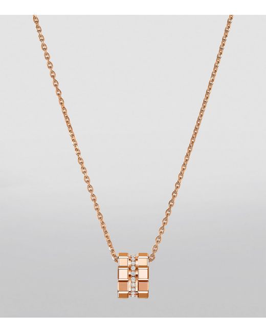 Chopard Metallic And Diamond Ice Cube Necklace