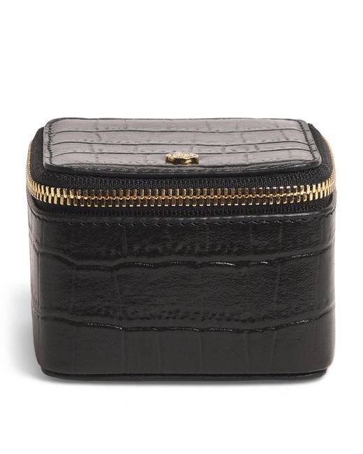 Harrods Black Small Leather Trinket Box