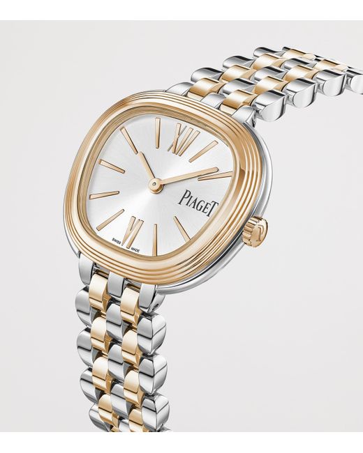 Piaget Metallic Stainless Steel And Rose Sixtie Watch