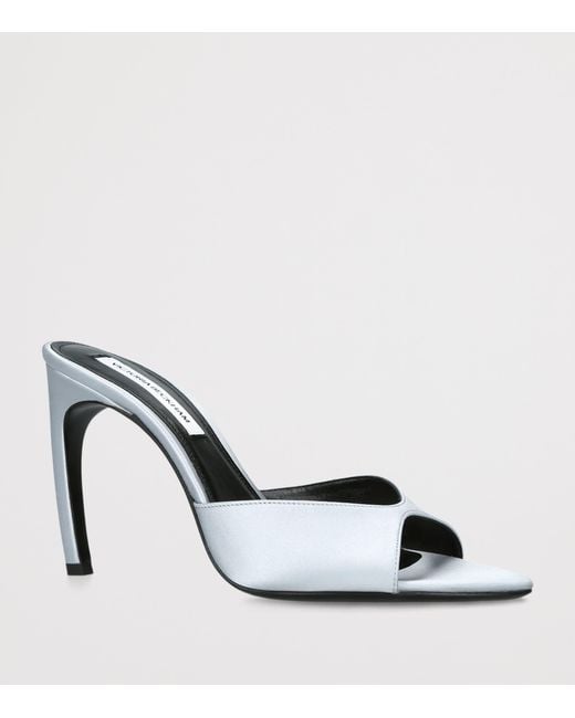 Victoria Beckham White Satin Harlow Heeled Mules 100