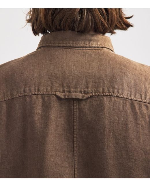 Citizens of Humanity Brown Linen Short-Sleeve Cairo Shirt for men