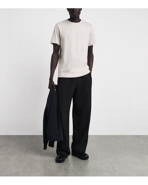 Moncler White Cotton Logo T-Shirt for men