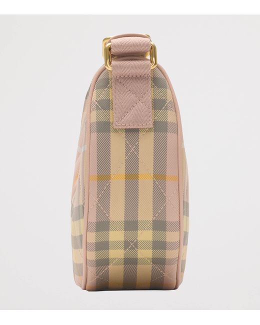 Burberry Gray Check Horseshoe Cross-Body Bag