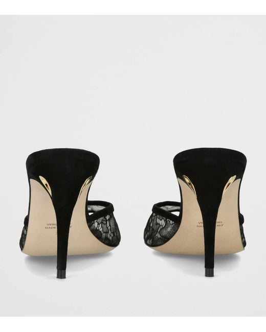 JENNIFER CHAMANDI Black Lace Guido Mules 85