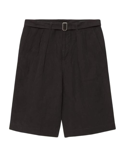 AllSaints Black Lyocell-Linen Marko Shorts for men