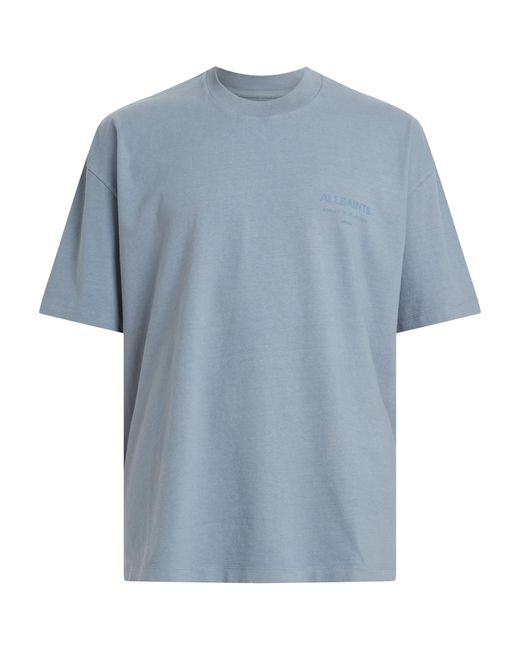 AllSaints Blue Organic Cotton Underground T-shirt for men