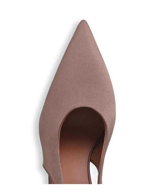 Alaïa Brown Satin Cube Slingback Wedges 75