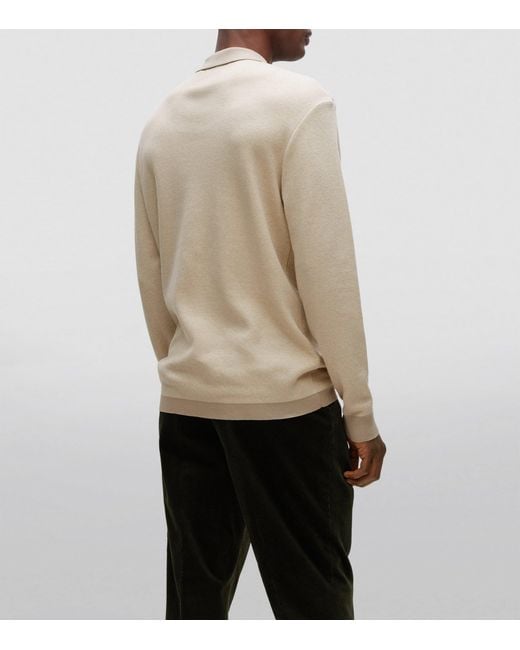 Boss Natural Long-Sleeved Polo Shirt for men