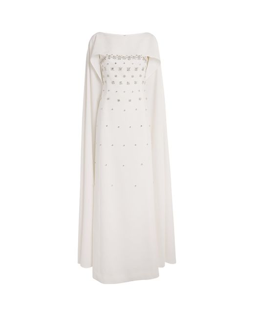 Huishan Zhang White Embellished Luanne Gown
