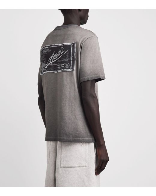 Amiri Gray Cotton Quality Goods Patch T-Shirt for men