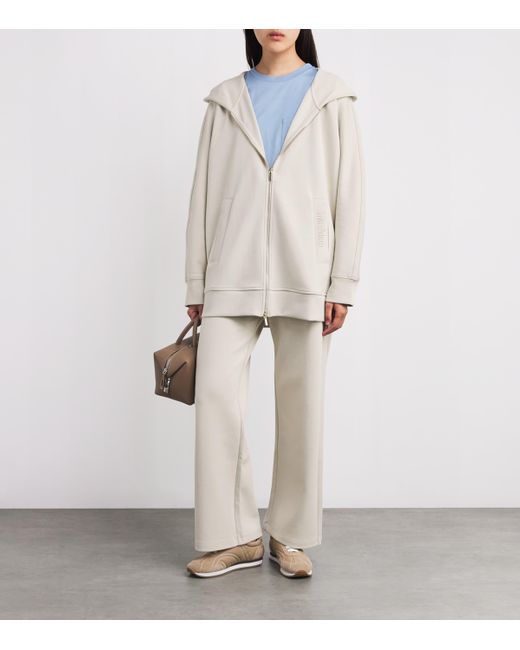 Max Mara White Cotton-Blend Jersey Hoodie
