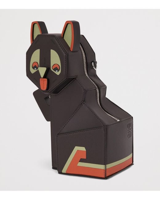 Loewe Black X Louis Wain Leather Futurist Cat Clutch