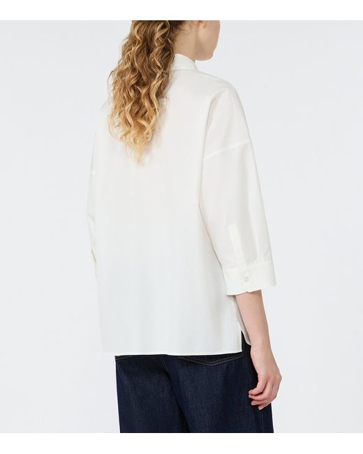 Weekend by Maxmara White Cotton Cropped Sleeve Shirt