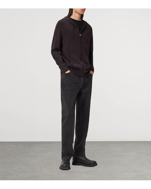 AllSaints Blue Merino Wool Mode Hoodie for men