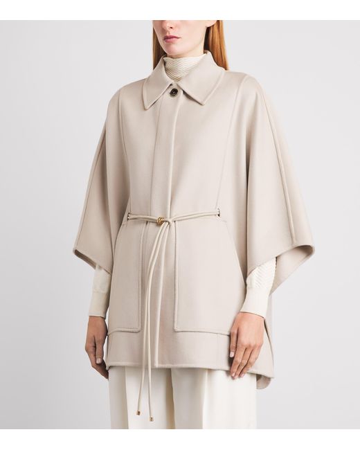 Agnona Natural Cashmere Belted Cape