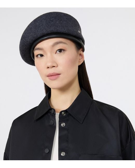 Weekend by Maxmara Black Wool Beret