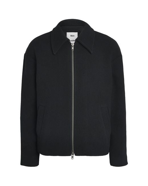 Won Hundred Black Wool-Blend Sebastian Jacket for men