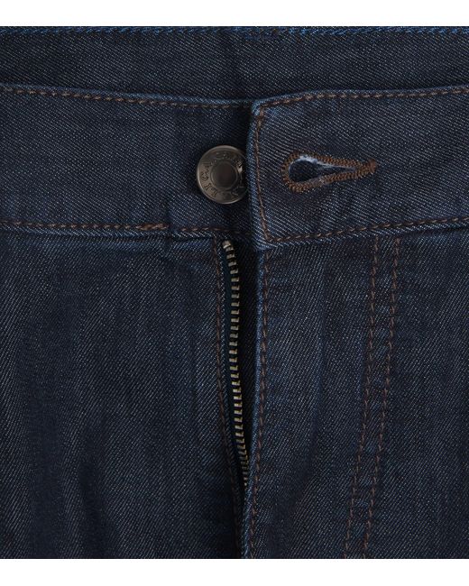 Canali Blue Straight Jeans for men