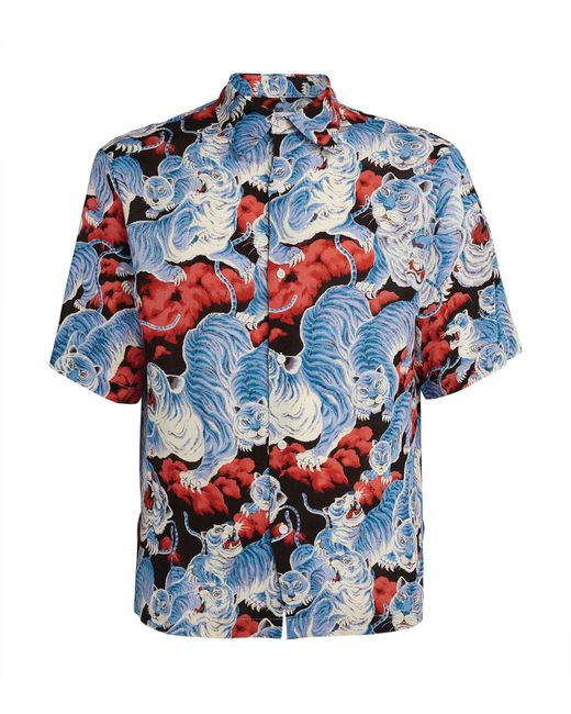 Sandro Blue Tiger Print Shirt for men