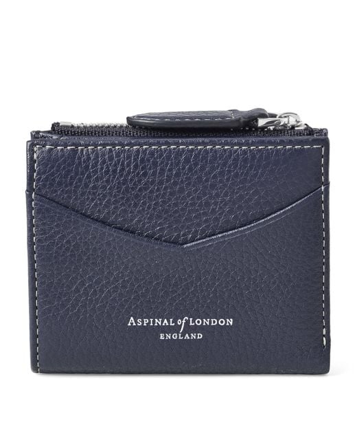 Aspinal Blue Leather Hudson Pocket Wallet