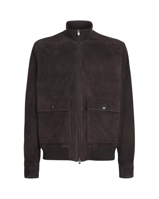 Agnona Black Suede Jacket for men