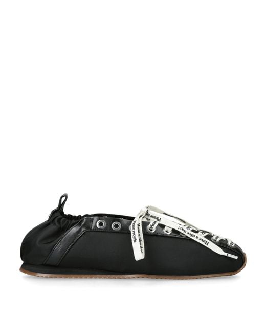 Ganni Black Woven Sporty Ballet Flats