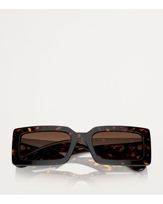 Dolce & Gabbana Brown Acetate Rectangle Sunglasses