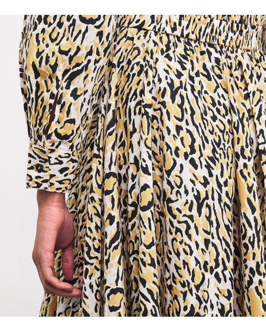 Maje Natural Leopard Print Midi Dress