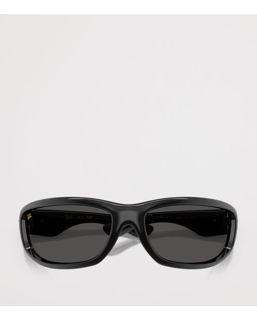 Ray-Ban Black Nylon Ultra Wrap 003 Next Generation Square Sunglasses