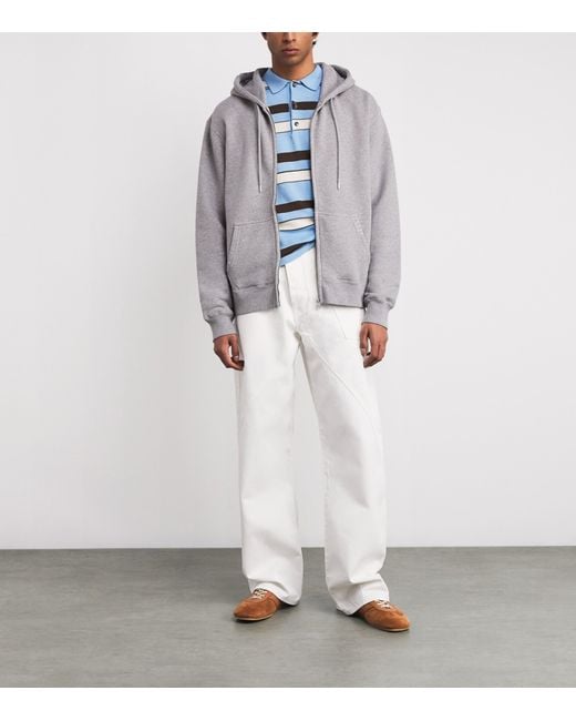 J.W. Anderson Gray Cotton Zip-Up Hoodie for men