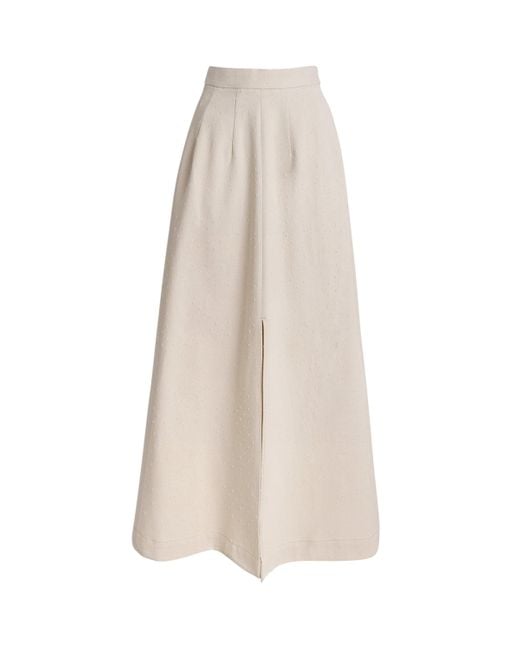 Palmer//Harding White Denim Resilient A-Line Maxi Skirt
